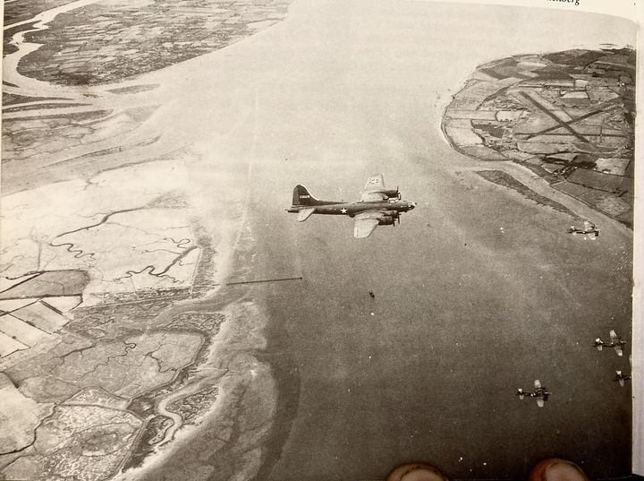 42-30215 "Slightly Dangerous II" over the Estuary of the River Blackwater in Essex