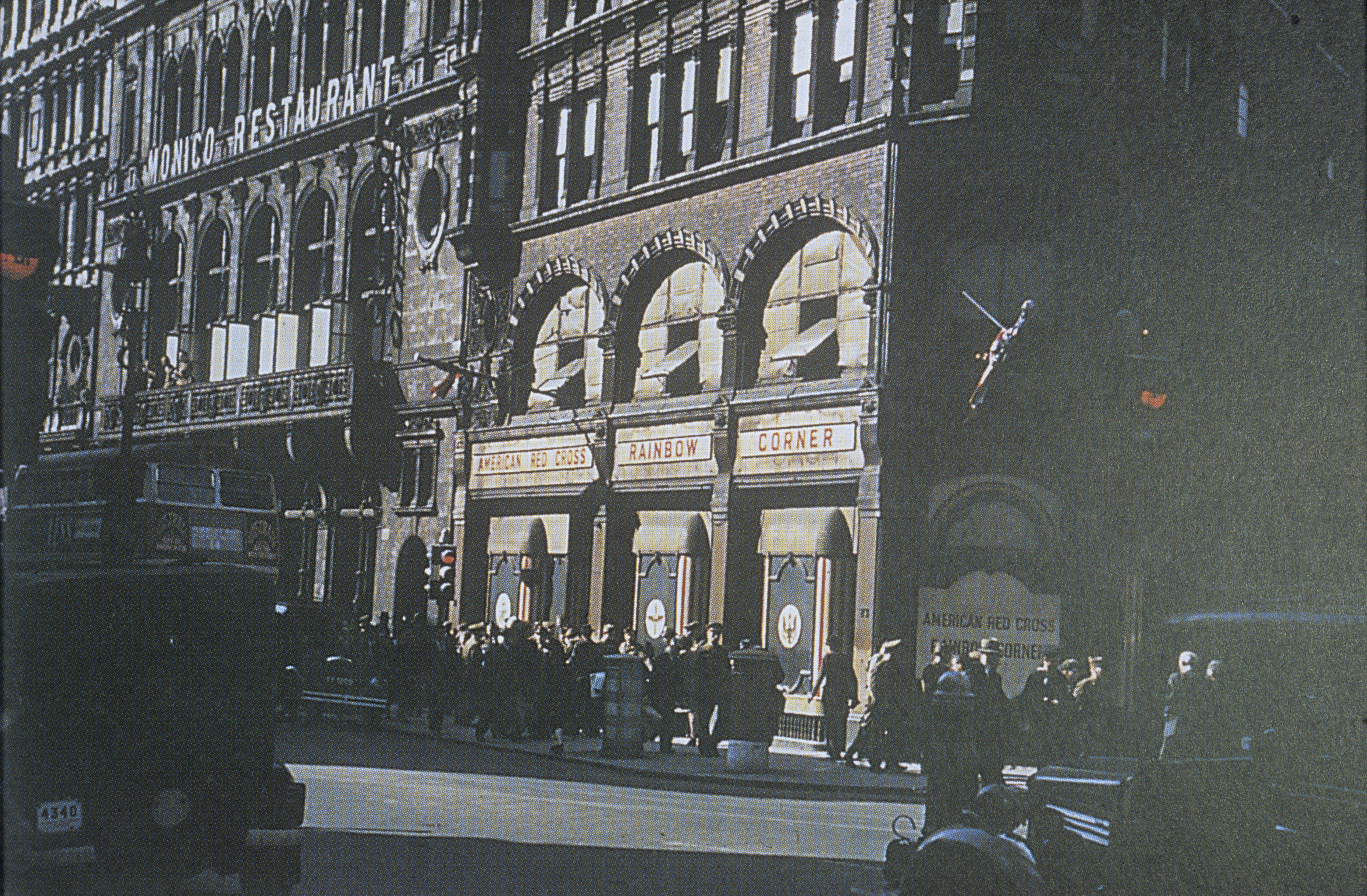 The American Red Cross club at Rainbow Corner, near Piccadilly Circus, London.